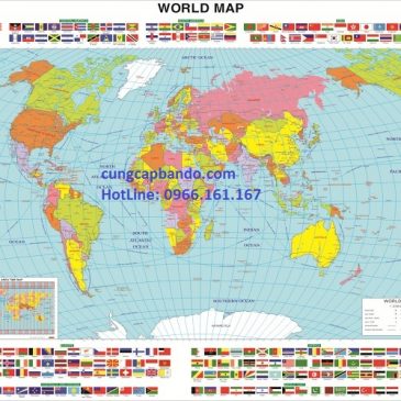 Bản đồ Thế Giới cỡ lớn treo tường giá rẻ