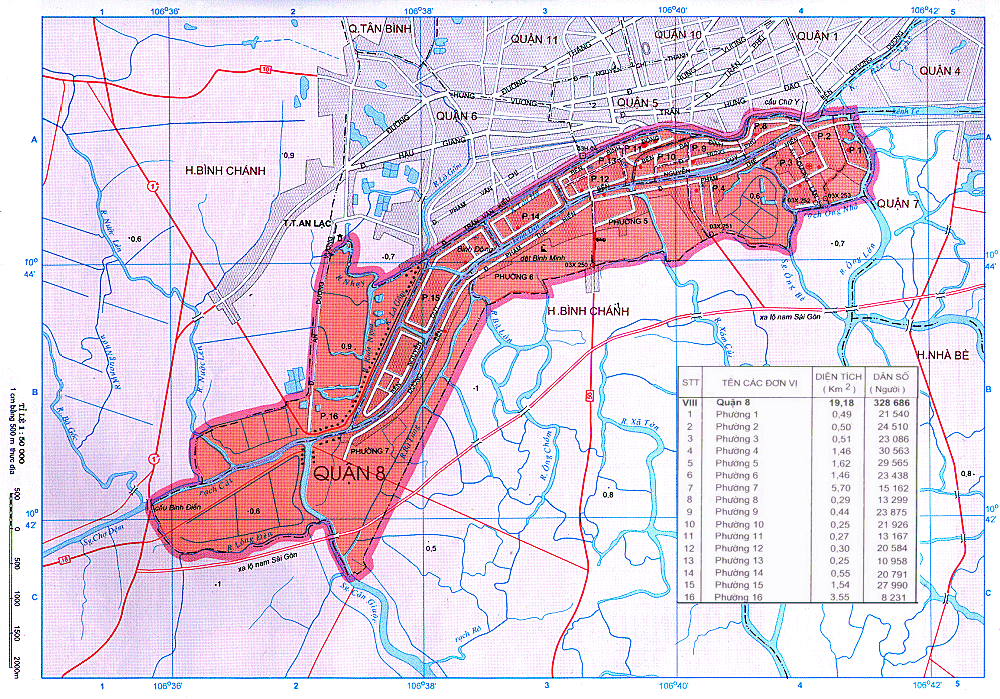 Bản đồ hành chính Quận 8 TP HCM