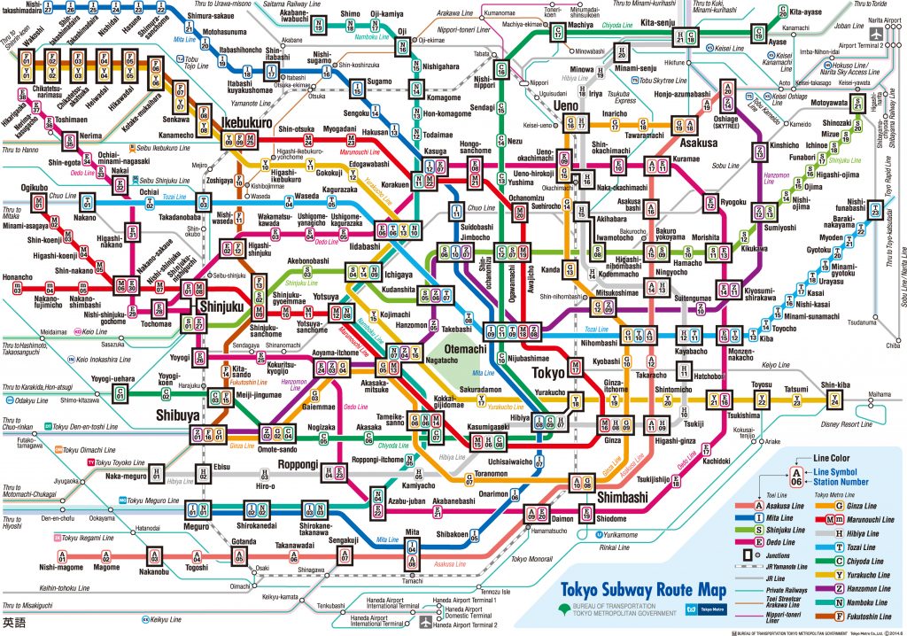 Bản đồ tàu điện ngầm ở Nhật