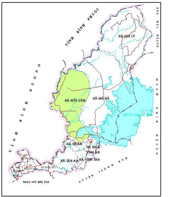 Bản đồ huyện Vĩnh Cửu Đồng Nai